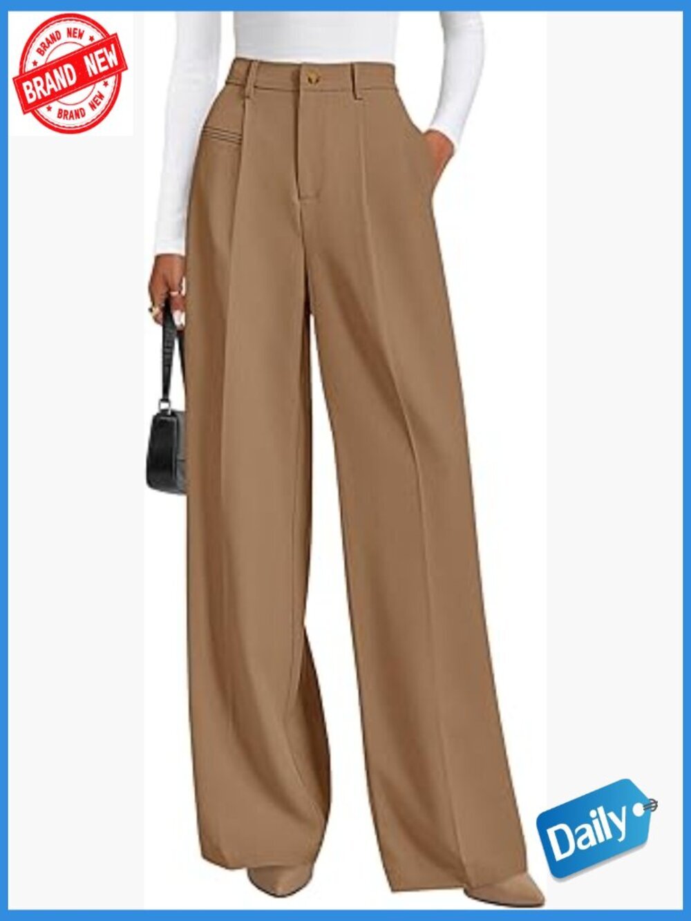 Wide Leg Dress Pants Business Casual Flowy Palazzo High Waisted Slacks Trousers